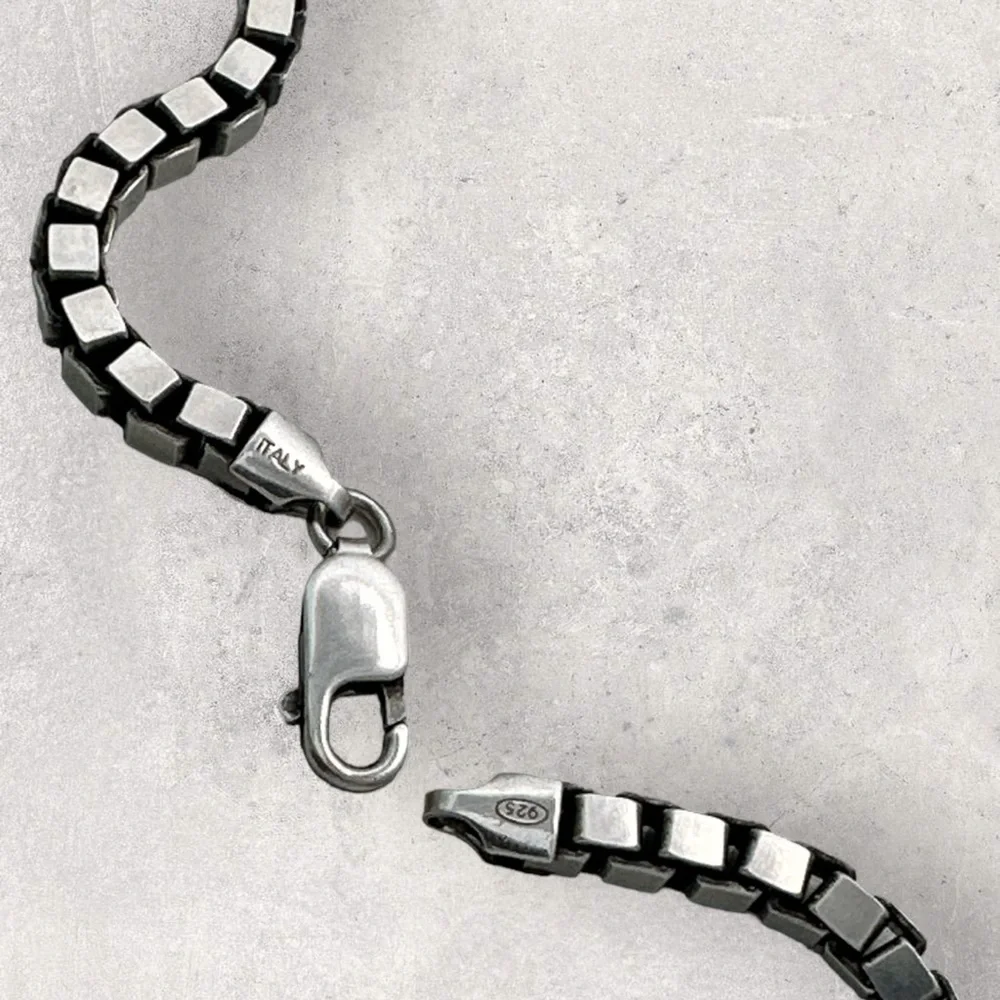 925 ITALY Sterling Silver 5mm Box Chain Men's Necklace - Picture 6 of 6